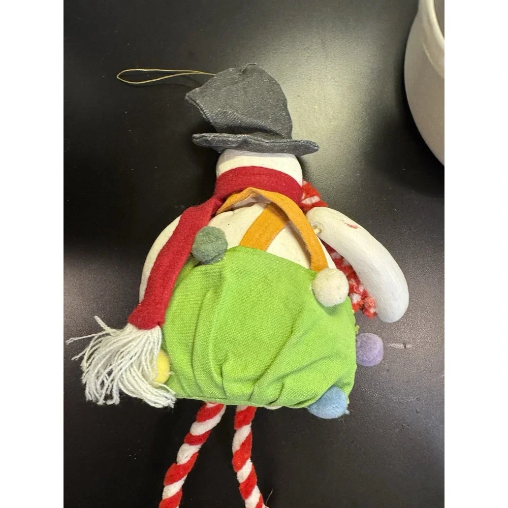 Snowman Shelf Sitter Painted Canvas Chanel Twist Christmas‎ Tree Pom Poms